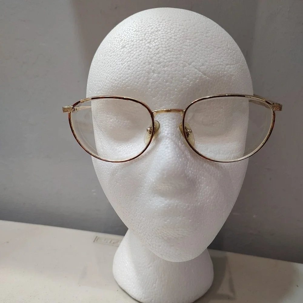 Mirari‎ Italy Vintage Gold Metal Eyeglasses 55-19 Oval 90s Luxury Optical Frame